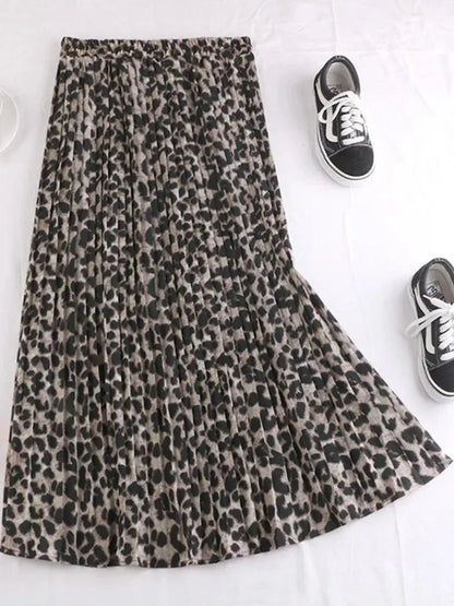 Women's Leopard Print Skirt - Bohemian Elegant Casual - Print Skirt - Guocali