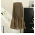 Women's Reversible Pleated Skirt - High Waist Midi Skirt for Work & Casual