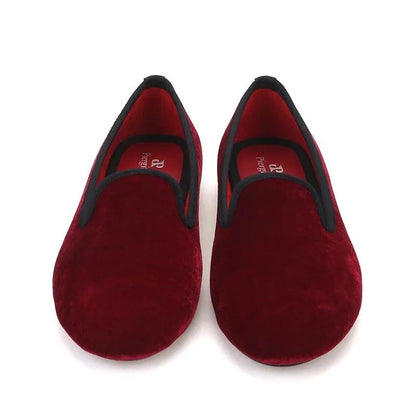 Women's Velvet Loafers Red Insoles - Loafer Shoes - Guocali