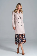 Women's Wool Coat, Wrap Coat - With Pockets Chic, Elegant, Professional, Grey
