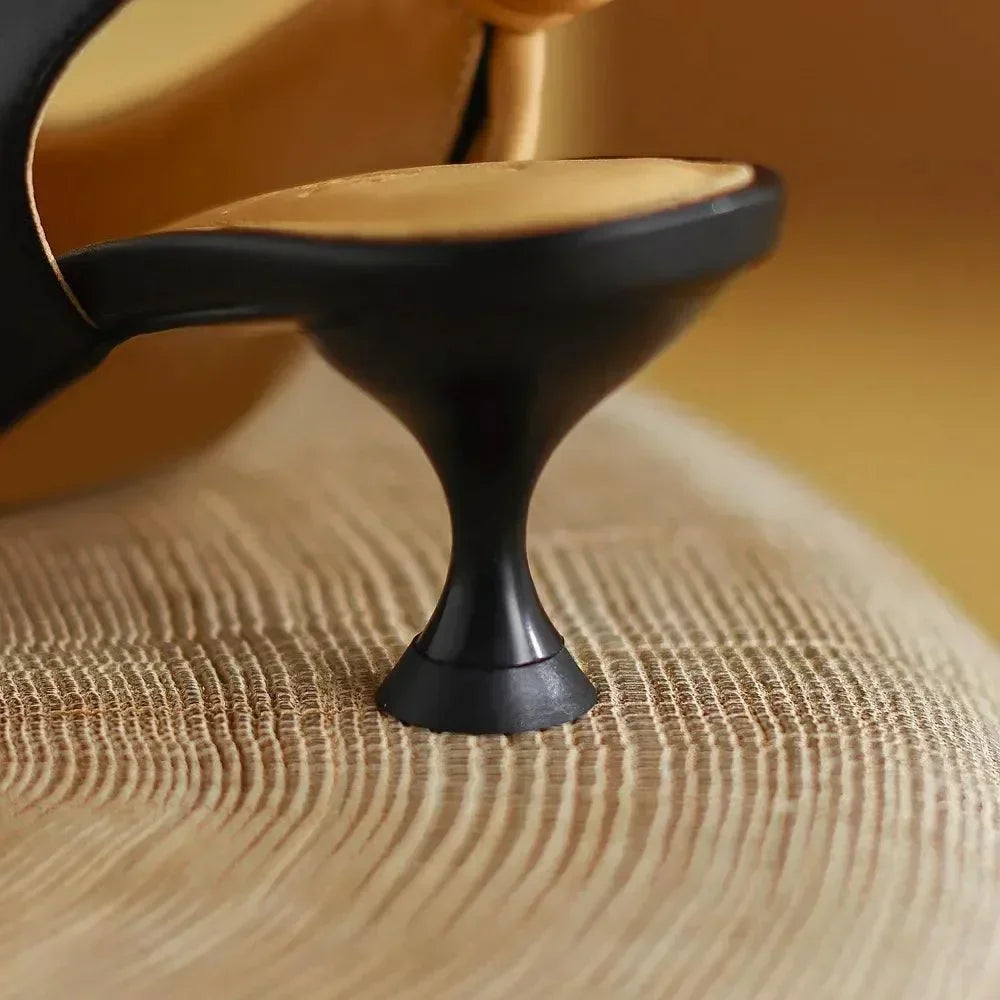 Women Sandals - Kitten Heels - Leather