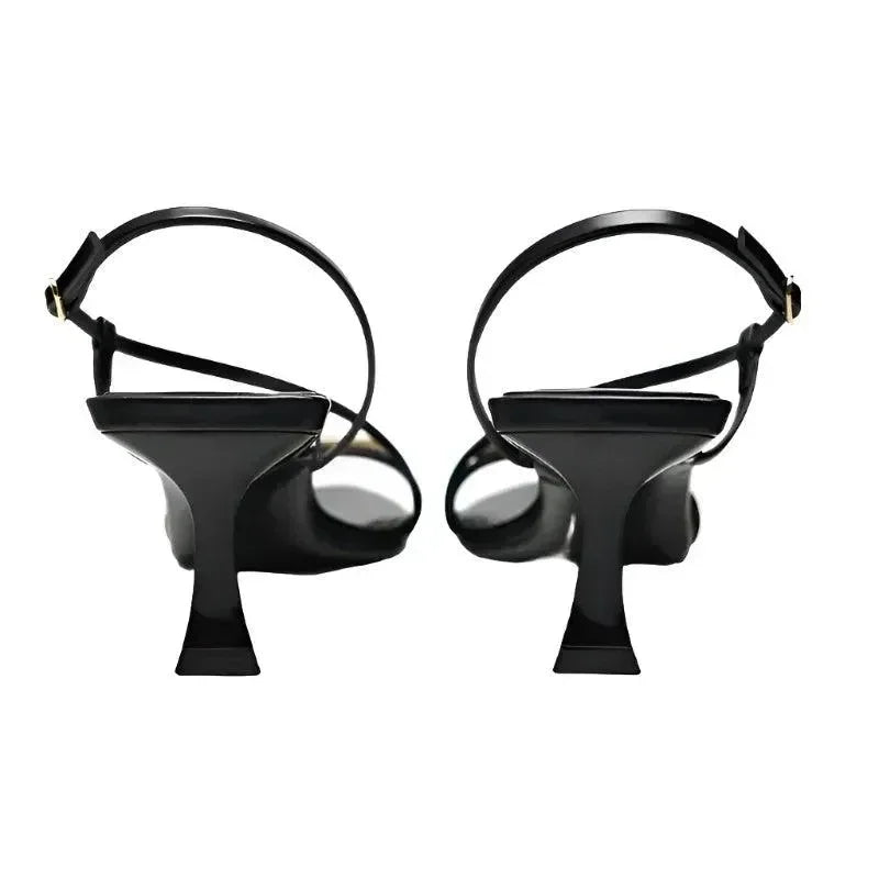 Women Sandals - Kitten Heels - Microfiber