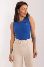 Women Sleeveless Top – Round-Neck Top -Guocali