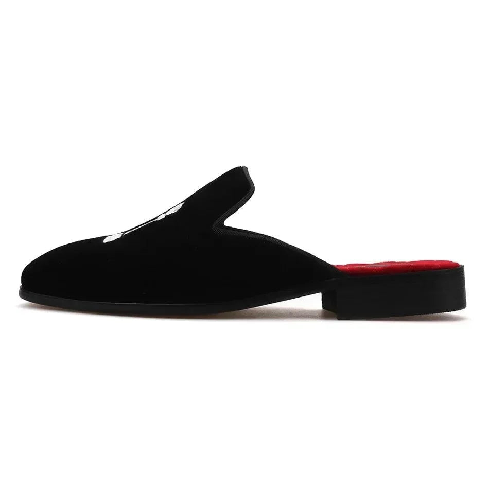 Women Slippers - Square Slippers - Velvet