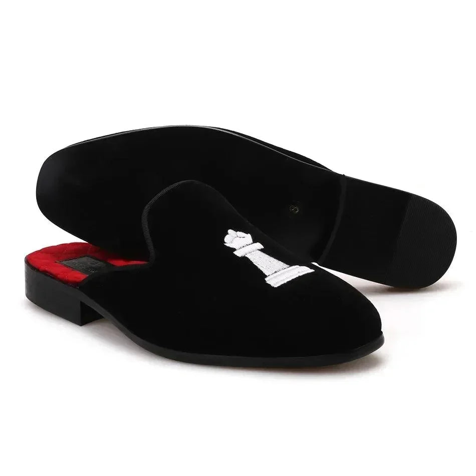 Women Slippers - Square Slippers - Velvet