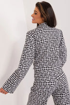Women Suit Jacket - Breathable - Double-Breasted - Black, White