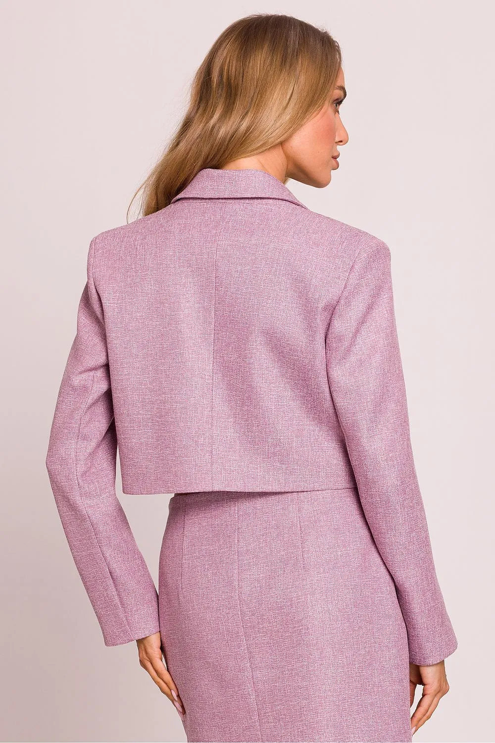 Women Suit Jacket - Stretchable - 1-Button Blazer Pink