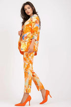 Women Suit Jacket - Stretchable - Slip-On - Orange, Multicolor