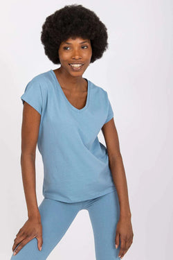 Women V-Neck Short-Sleeves T-Shirt – Stretchable - Guocali