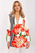 Women's Blazer - One-Button Striped - Regular Fit Hip-Length - Beige – Blazer | GUOCALI