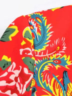 Women's Blazer - Single-Breasted Floral - Regular Fit Hip-Length - Red – Suit Jacket | GUOCALI – view 6