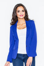 Women's Blazer - Single-Breasted Solid - Slim Fit Cropped - Blue – Blazer | GUOCALI