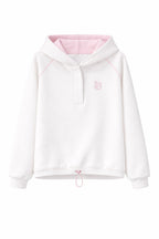 Women's Hoodie Button Placket Logo Stretch Cotton – Hoodie | GUOCALI – view 3