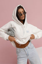 Women's Hoodie Button Placket Logo Stretch Cotton – Hoodie | GUOCALI – view 5