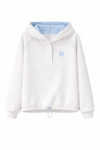 Women's Hoodie Button Placket Logo Stretch Cotton – Hoodie | GUOCALI – view 6
