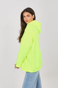 Women's Hoodie Embroidered Lettering Kangaroo Pocket Yellow – Hoodie | GUOCALI