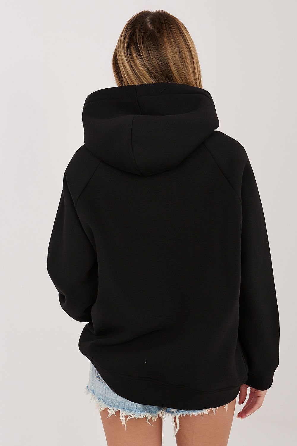Women's Hoodie Embroidered Logo Kangaroo Pocket Black – Hoodie | GUOCALI – view 3