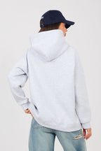 Women's Hoodie Embroidered Logo Kangaroo Pocket Grey – Hoodie | GUOCALI – view 3
