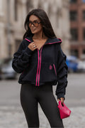 Women's Hoodie Fleece Full-Zip Stretch Cotton Black – Hoodie | GUOCALI