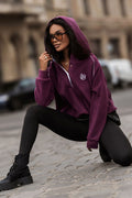 Women's Hoodie Fleece Quarter-Zip Stretch Cotton Violet – Hoodie | GUOCALI