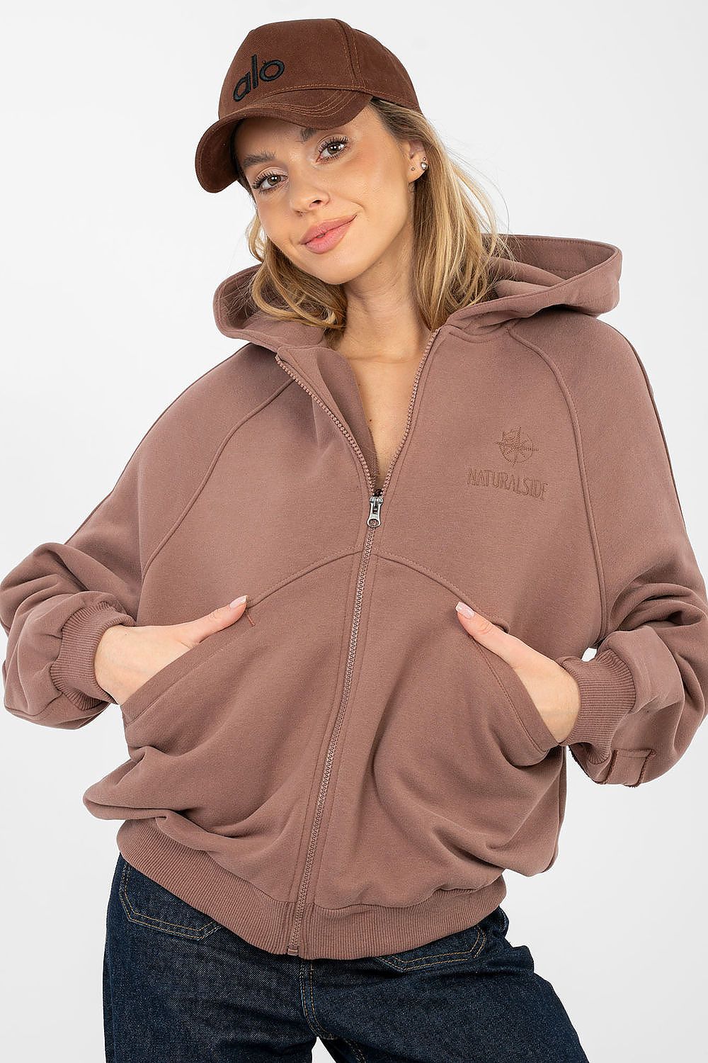 Women's Hoodie Full-Zip Chest Embroidery Cotton Blend – Hoodie | GUOCALI