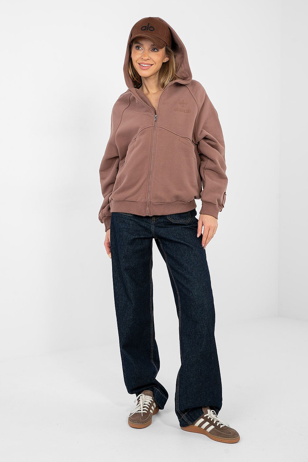 Women's Hoodie Full-Zip Chest Embroidery Cotton Blend – Hoodie | GUOCALI – view 2