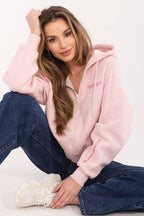 Women's Hoodie Full-Zip Chest Lettering Cotton Blend – Hoodie | GUOCALI – view 2