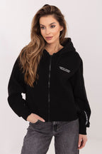 Women's Hoodie Full-Zip Chest Lettering Cotton Blend – Hoodie | GUOCALI – view 7