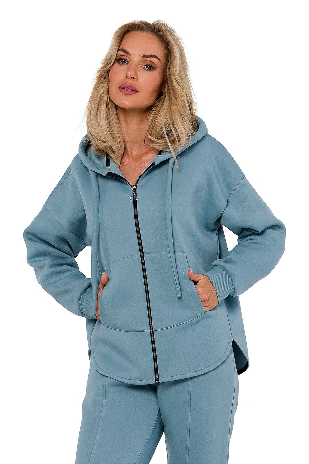 Women's Hoodie Full-Zip Kangaroo Pocket Cotton Blend – Hoodie | GUOCALI – view 8