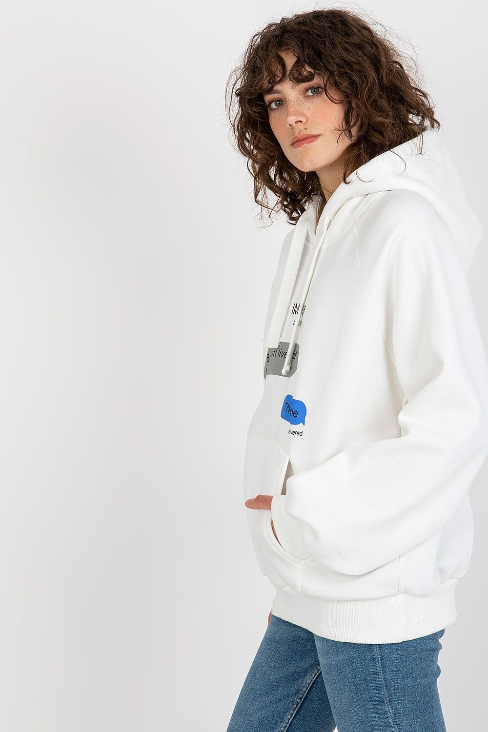 Women's Hoodie Graphic Raglan Sleeve Beige – Hoodie | GUOCALI – view 2
