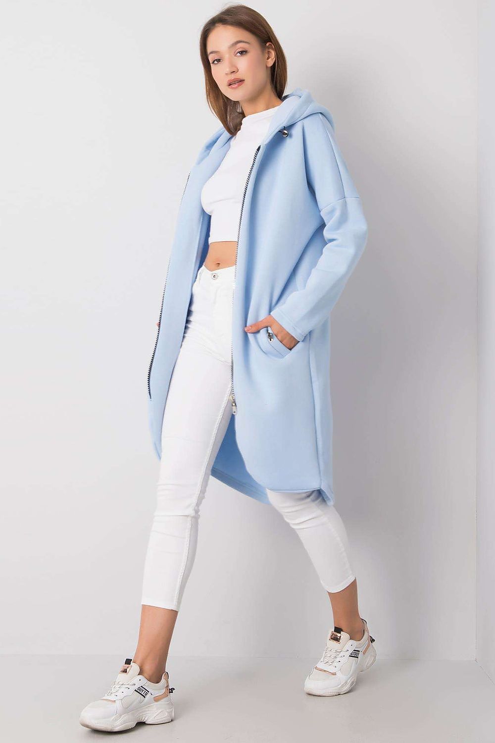Women's hoodie Longline Full-Zip Side Pockets Regular Fit – view 21