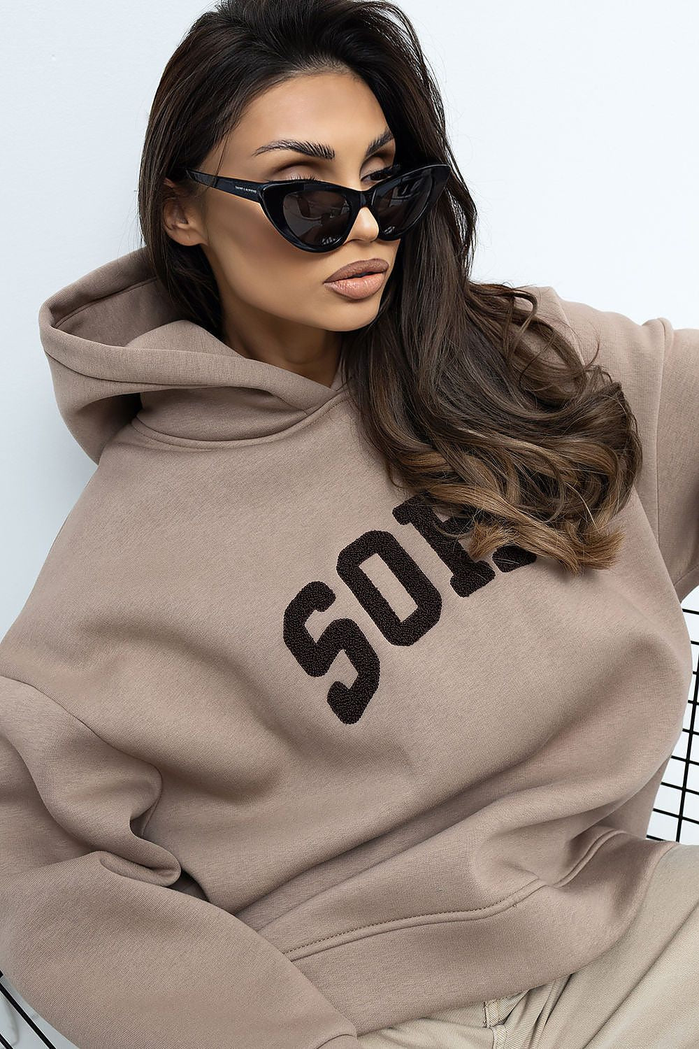Women's Hoodie Logo Print Regular Fit Cotton Blend – Hoodie | GUOCALI – view 12