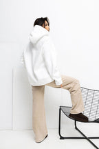 Women's Hoodie Logo Print Regular Fit Cotton Blend – Hoodie | GUOCALI – view 3