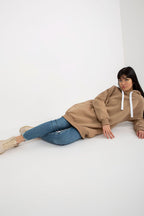 Women's Hoodie Longline Drawstring Hood Side Pockets – Hoodie | GUOCALI – view 14