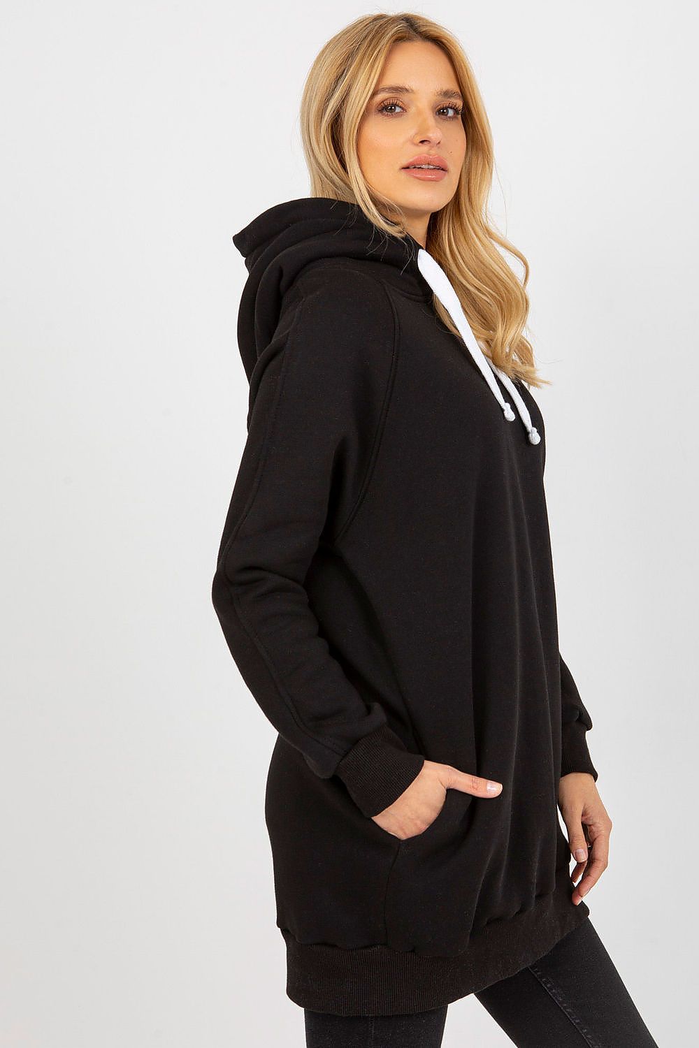 Women's Hoodie Longline Drawstring Hood Side Pockets – Hoodie | GUOCALI – view 8
