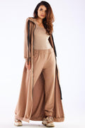 Women's Hoodie Longline Full-Zip Beige – Hoodie | GUOCALI