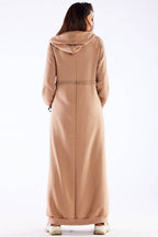 Women's Hoodie Longline Full-Zip Beige – Hoodie | GUOCALI – view 3