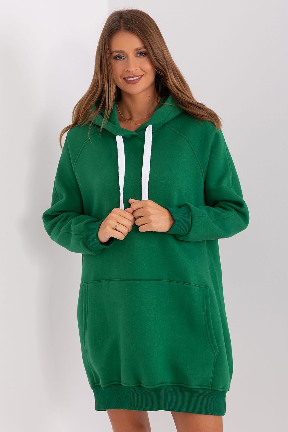 Women's Hoodie Longline Kangaroo Pocket Drawstring Insulated – Hoodie | GUOCALI – view 4