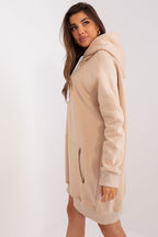 Women's Hoodie Longline Kangaroo Pocket Drawstring Insulated – Hoodie | GUOCALI – view 8