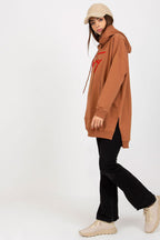 Women's Hoodie Longline Side Slits Kangaroo Pocket – Hoodie | GUOCALI – view 3