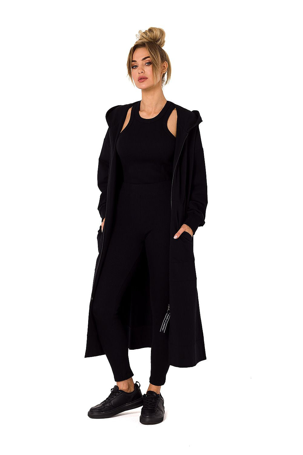 Women's Hoodie Longline Zip-Up Stretch Cotton – Hoodie | GUOCALI