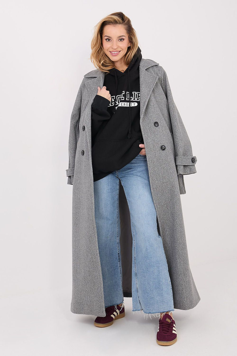 Women's Hoodie Oversized Letter Print Kangaroo Pocket Cotton – Hoodie | GUOCALI – view 8