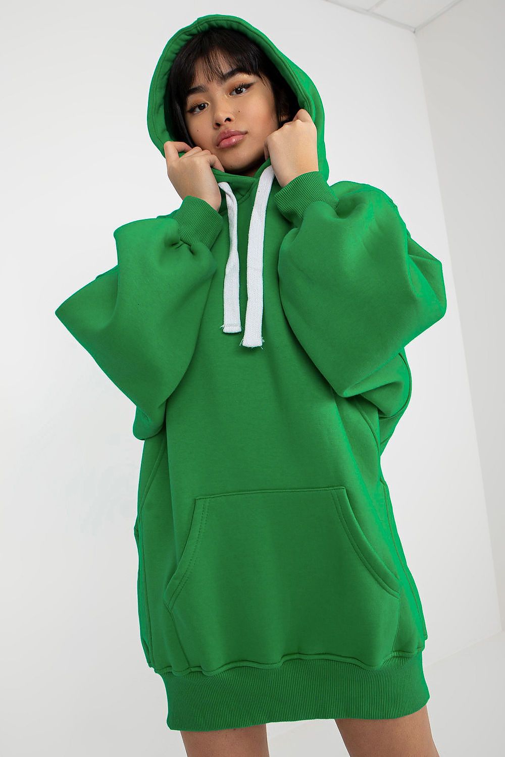 Women's Hoodie Oversized Longline Drawstring Green – Hoodie | GUOCALI