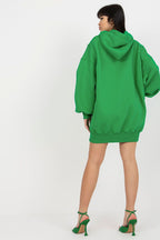 Women's Hoodie Oversized Longline Drawstring Green – Hoodie | GUOCALI – view 3