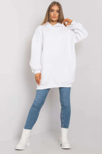 Women's Hoodie Oversized Longline Kangaroo Pocket Cotton Blend – Hoodie | GUOCALI – view 2