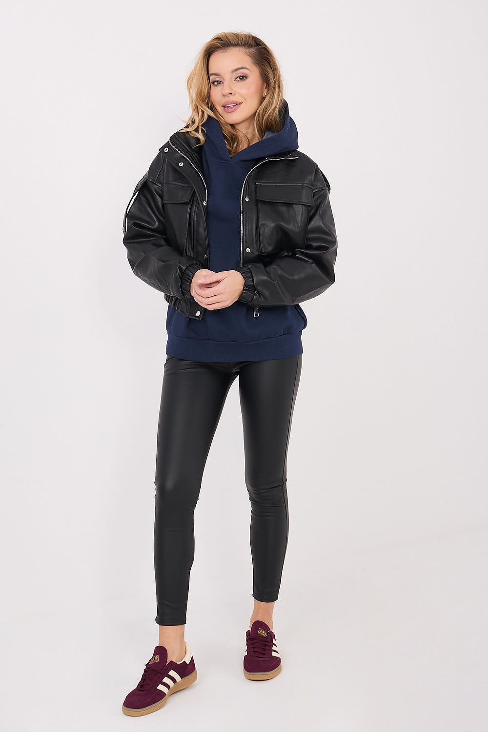 Women's Hoodie Pullover Exposed Seams Cotton Blend – Hoodie | GUOCALI – view 2