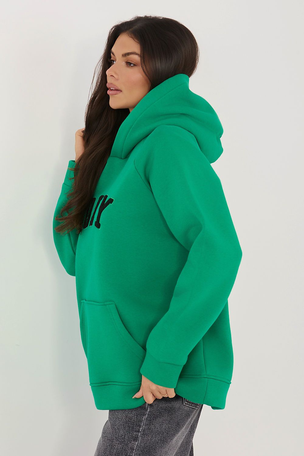 Women's Hoodie Raglan Sleeve Logo Stretch Cotton – Hoodie | GUOCALI – view 2