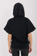 Women's Hoodie Short Sleeve Zip-Up Stretch Cotton – Hoodie | GUOCALI – view 3