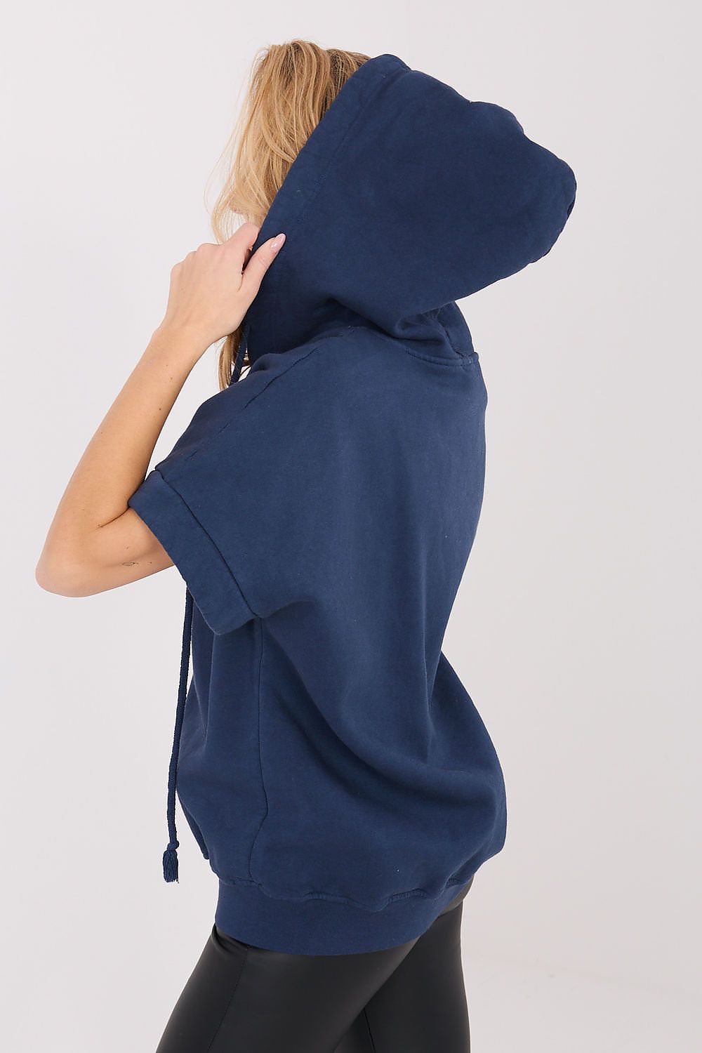 Women's Hoodie Short Sleeve Zip-Up Stretch Cotton – Hoodie | GUOCALI – view 6