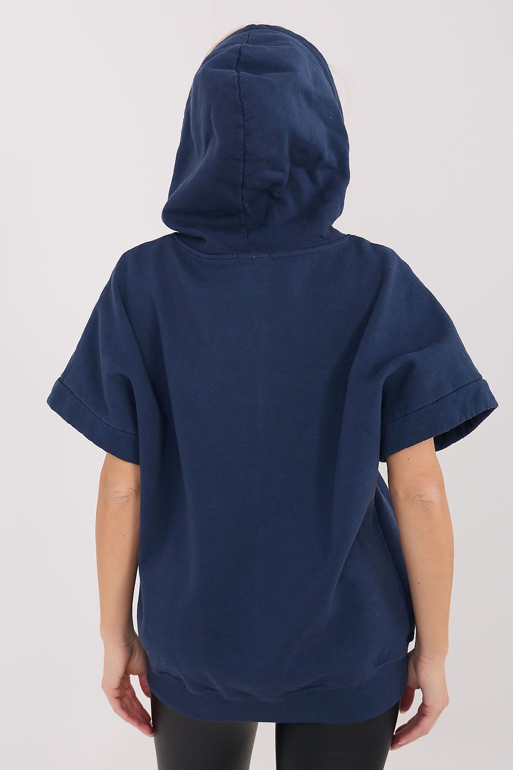 Women's Hoodie Short Sleeve Zip-Up Stretch Cotton – Hoodie | GUOCALI – view 7